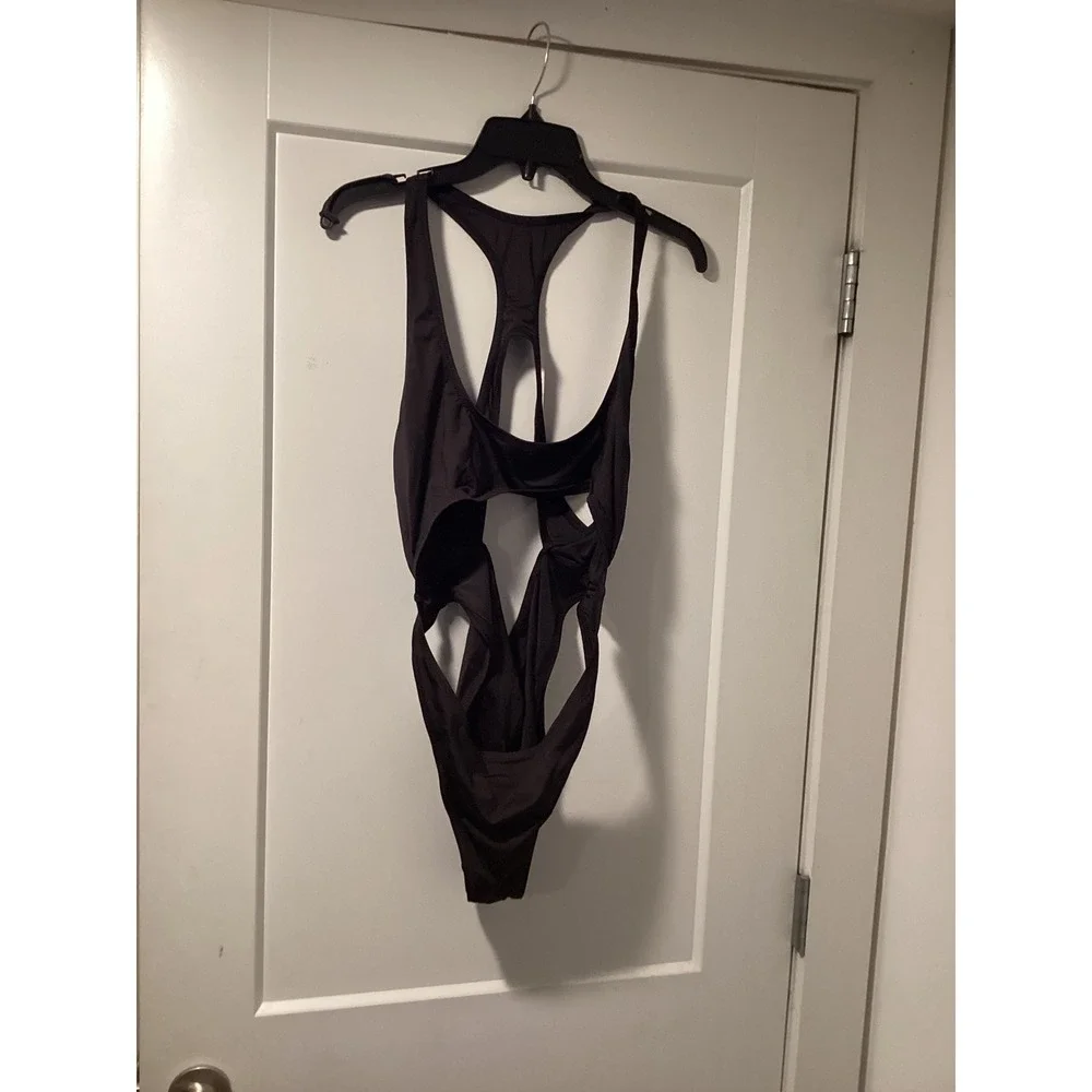 SKIMS Monokini Onyx Black Cutout One Piece Swimsuit SW-MKN-0012 2X NEW